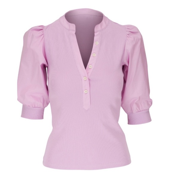 Veronica Beard Coralee Puff Sleeve Button-Front Top, excellent condition - Picture 7 of 7